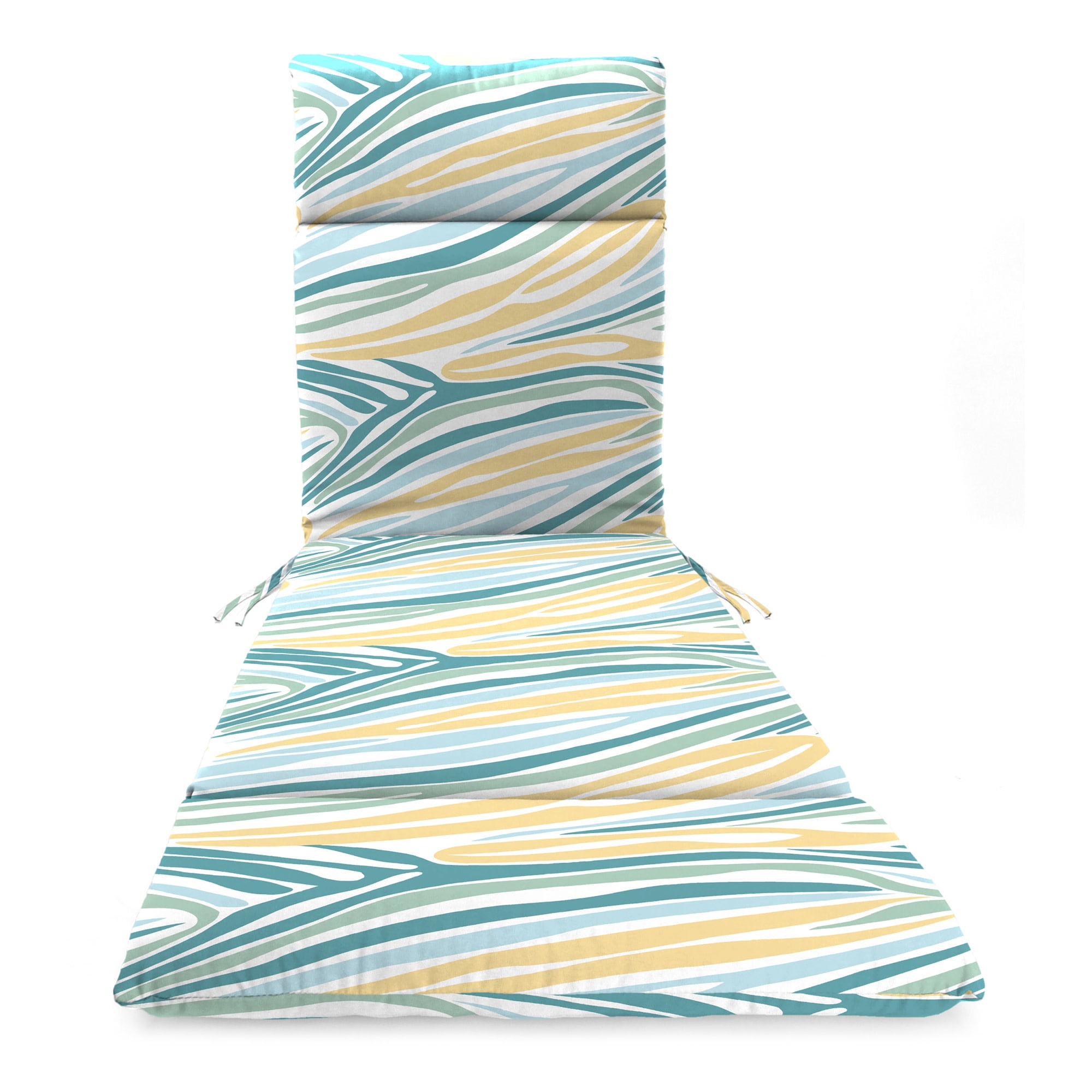 Jordan Manufacturing 72" x 21" Lilo Tapioca Multicolor Abstract Rectangular Outdoor Chaise Lounge Cushion with Ties and Hanger Loop