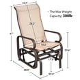 thumbnail image 3 of Topeakmart Outdoor Sling Fabric Rocking Glider Chair for Porch, Front Yard, Set of 2, Beige, 3 of 7