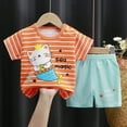 thumbnail image 2 of TOWED22 Toddler Baby Boy Summer Clothes 6 12 18 24 Months Short Sleeve Letter T Shirt Top Short Infant Newborn Baby Outfit(Orange,2-3 Years), 2 of 4