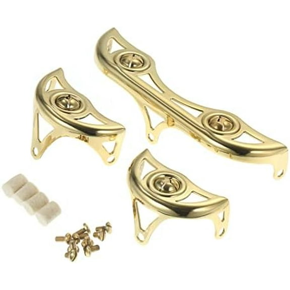 3Pcs/Set Brass Key Guard for Alto Sax Saxophone Repag Protective Key Guard Kits with Felt & Bolts Accessories$$Music