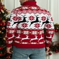 thumbnail image 3 of Couples Chandails de Noël Mignons Imprimé Elk Col Roulé Chandail Tops, 3 of 5