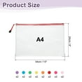 thumbnail image 2 of Uxcell 16pcs Mesh Zipper Pouch Bags A4 13" x 9" Plastic Waterproof Mesh File Bag Clear Document Zipper Pouches for Classroom Home Travel Office Supplies Organization, 8 Colors, 2 of 7