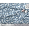 thumbnail image 2 of Soimoi Blue Cotton Duck Fabric Tropical Leaves Printed Fabric 1 Yard 56 Inch Wide, 2 of 3