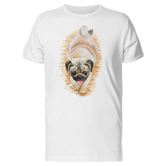 Closeup Of Pug On Sand T-Shirt Men -Image by Shutterstock, Male Medium