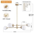 thumbnail image 5 of UHG 6-Light Sputnik Chandelier with Milk Glass Shades, Gold Flush Mount Ceiling Light Fixture for Living&Dining Room Bedroom, Modern Farmhouse Pendant Lighting for Kitchen Island Hallway, 5 of 6