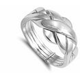 thumbnail image 3 of .925 Sterling Silver Puzzle Braid New Ring Polished 925 Band 11mm Sizes 5-15, 3 of 4