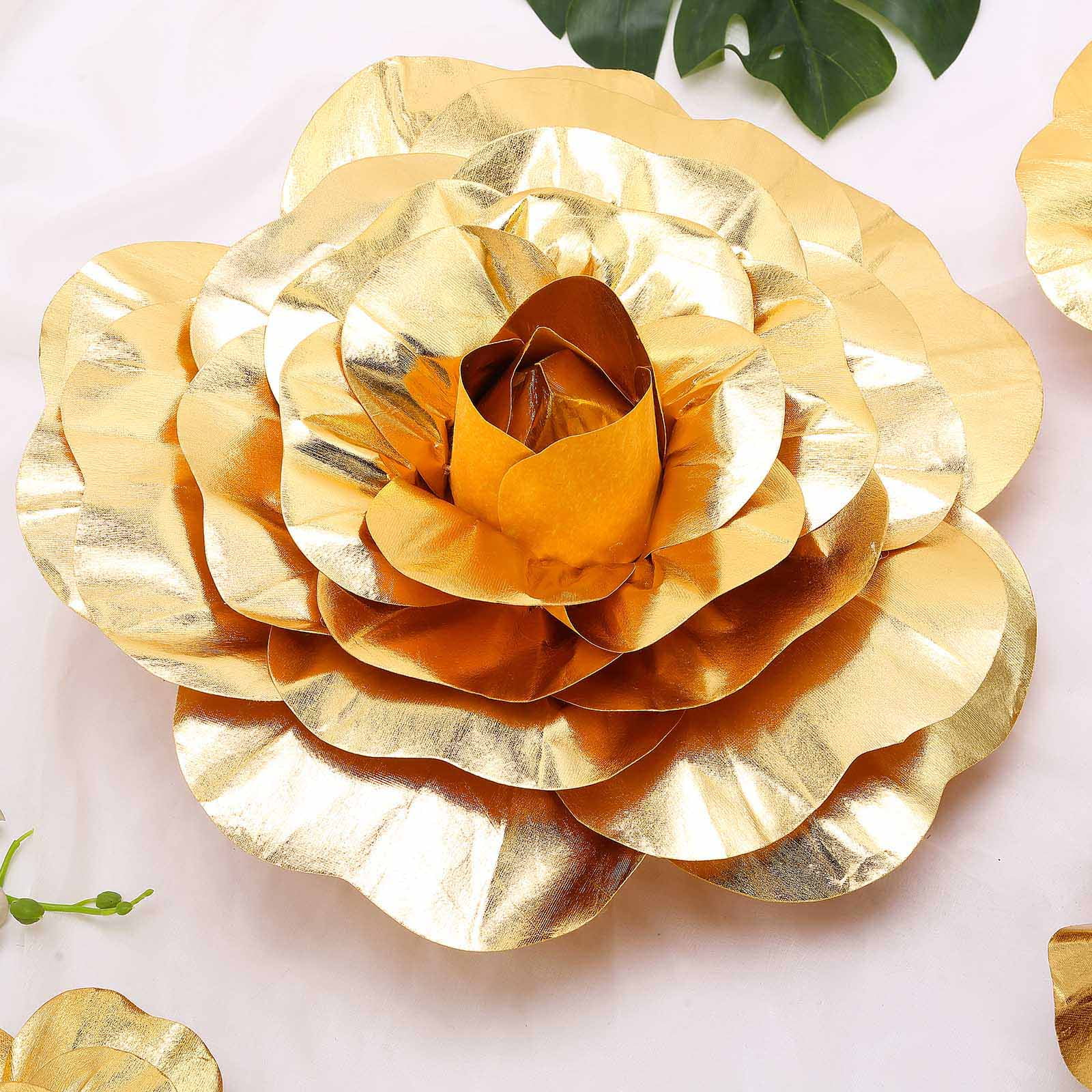 Efavormart 2 Pack 24” 3D Craft Rose Gold Real Feel Foam Rose for Wall Backdrop Party Event Home Decor Efavormart 2 Pack 24” 3D Craft Rose Gold Real Feel Foam Rose for Wall Backdrop Party Event Home Decor
