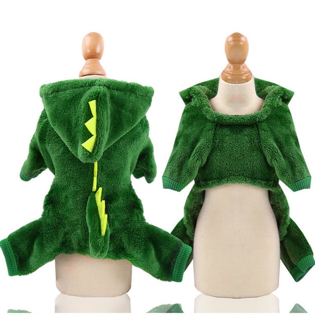 Ropa Para Mascotas Perro Gato Dinosaurio Caliente De Cuatro Patas Lindo Verde Perros Abrigo Chamarra