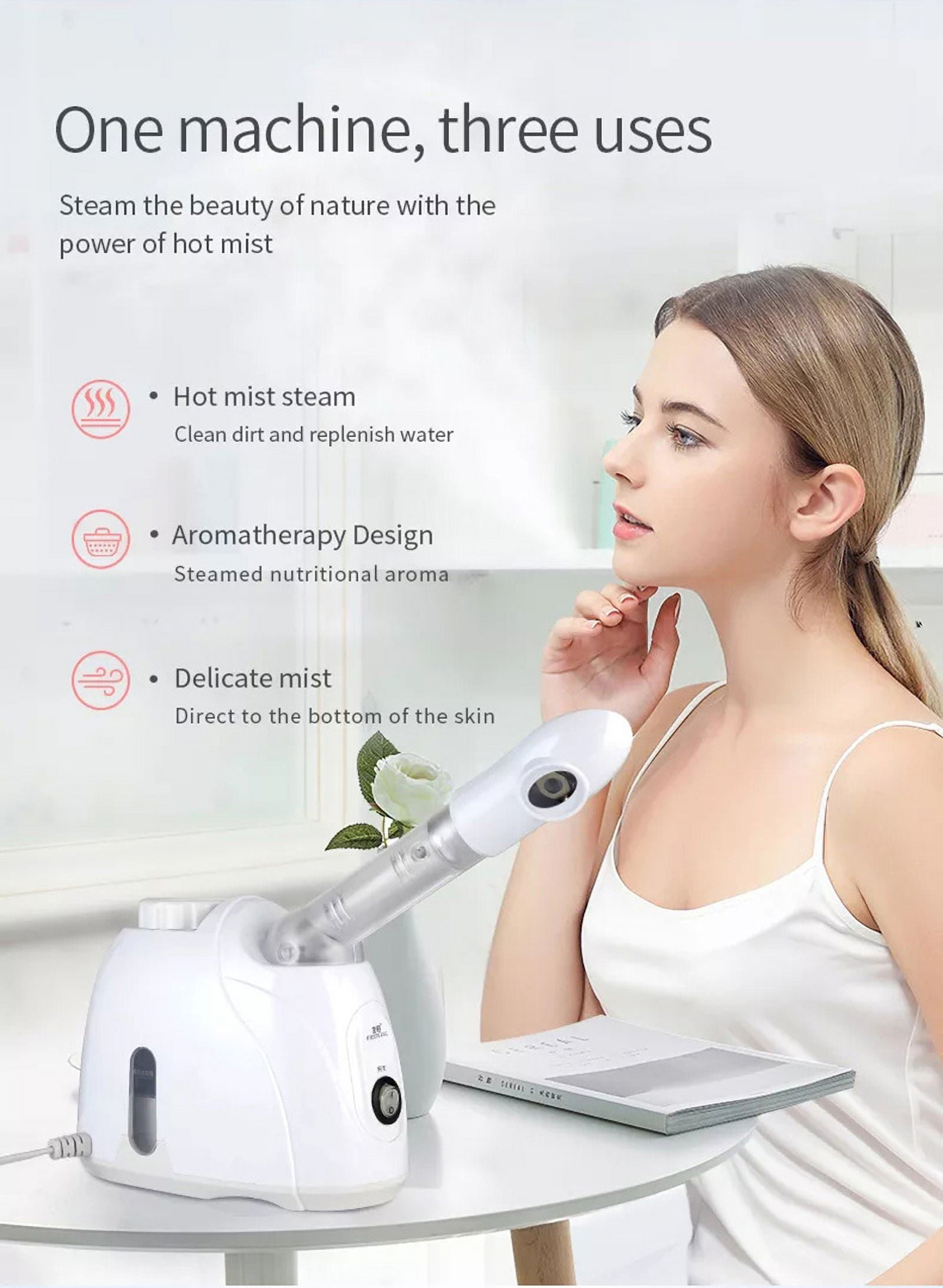 Ozone Facial Vaporer Facial Deep Cleaning Warm Mist Humidifier Spray Salon Home Spa Skin Care Whitening