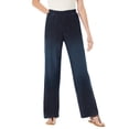 thumbnail image 2 of Woman Within Plus Size Tall Fineline Stretch Denim Wide-Leg Pull-On Jeans, 2 of 6