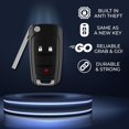 thumbnail image 6 of Easy to Use 3-Button Flip Keyless Entry Remote Key Fob Replacement, Compatible with 2010-2017 Chevy Equinox, 2012-2016 Sonic, 2010-2016 Terrain OHT01060512 (2-Pack), 6 of 7