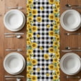 thumbnail image 6 of Yellow Sunflower Table Runner - 48 Inch Long, Kitchen Dining Table Runner Dresser Scarves, Summer Bee Floral Black White Plaid Farmhouse Decor for Coffee Tables Wedding Party Banquet, 6 of 8