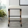 thumbnail image 4 of Uttermost Firth 28" Coastal Iron and Fabric Counter Stool in Beige and Natural, 4 of 7