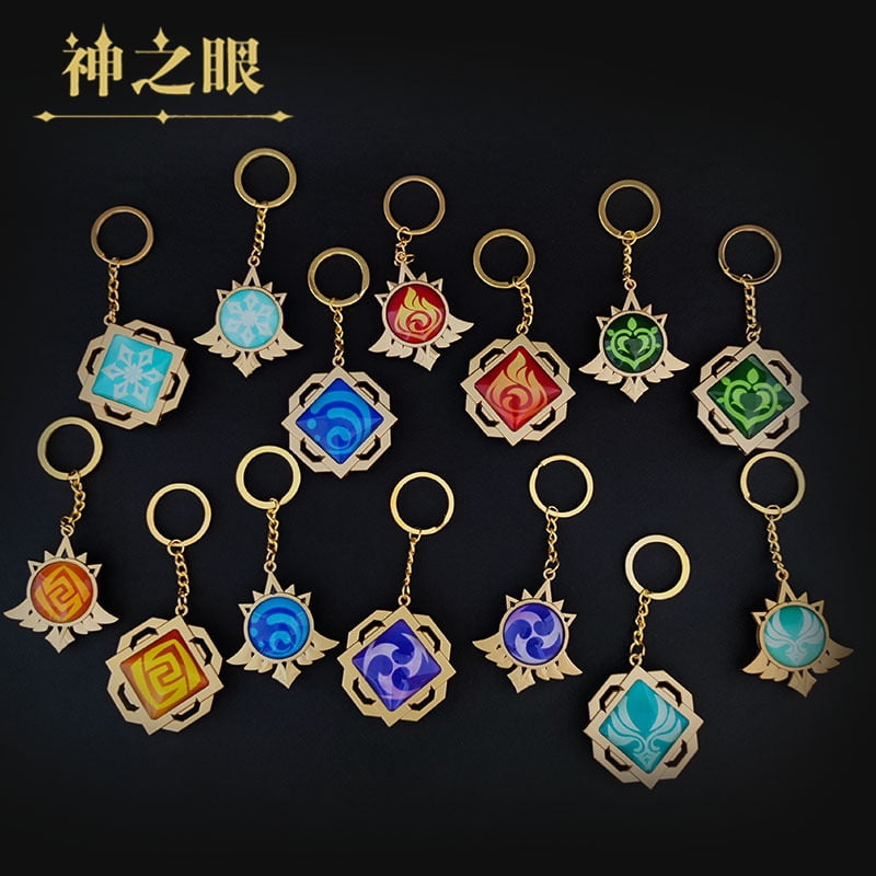 Anime Keychain Genshin Impact Element God's Eye Key Chain Women Accessories A7
