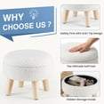 thumbnail image 5 of CONCETTA Round Storage Ottoman with Soft Padded Seat, Teddy Velvet Footstool with Wood Legs, Accent Ottoman for Living Room & Entryway, Beige, 5 of 6