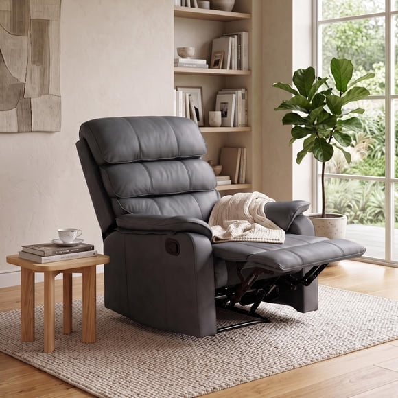Sillón Reclinable De Tela Reposet Manual Individual gris