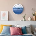 thumbnail image 3 of Wall Clock Blue White Clocks PVC Silent Non-Ticking Battery Operated Decorative Ombre Abstract Round Clock for Home Living Room Kitchen Bedroom Office School Wall Decor 14 Inch, 3 of 9