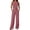 Pink, variant on Linen Look Two Piece Set for Women, Sleeveless Crop Top & Wide Leg Pants with Pockets - Summer Casual Lounge Outfit Beige L