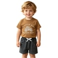thumbnail image 2 of Spazoro Toddler Boys 2PC Outfit Sets, T-Shirt & Elastic Waist Shorts Tractor Print Short Sleeve Crew Neck Summer Clothes Set for Baby Boys Brown Size 12-18 Months, 2 of 6