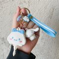 thumbnail image 4 of Sanrio Hello Kitty Keychain Pompom Purin Silicone Key Case Pendant Cinnamoroll Kuromi My Melody Car Key Chain, 4 of 7
