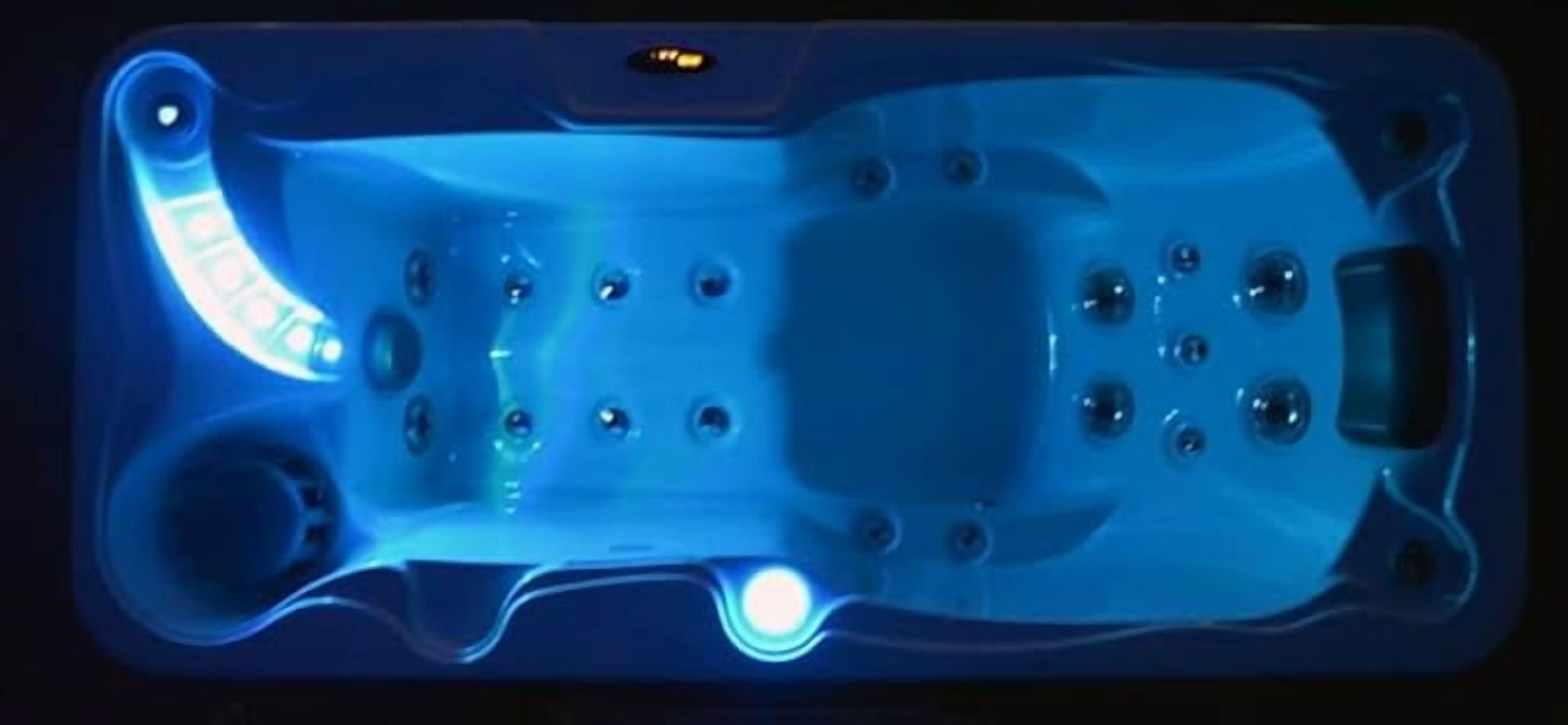 Hudson Bay HBSL 1-Person Hot Tub with 19 Therapy Jets and Digital Controls – White Acrylic Interior and Mocha Exterior Cabinet - Ideal for Indoor/Outdoor - Small and Portable Spa