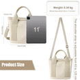thumbnail image 2 of Small Tote Bag with Zipper Canvas Multiple Pockets Crossbody Bag Stylish Shoulder Bag Casual Satchel Hobo Bag Top Handle Messenger Bag, 2 of 6