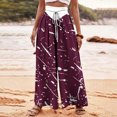 thumbnail image 2 of Birdeem Wide Leg Pants for Womenwoman Printing Elastic Waist Drawstring Wide Leg Long Pants, 2 of 5