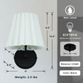 thumbnail image 2 of Elegant Single Wall Sconces, White Pleated Fabric Lamp Shades with Black Metal Wall Lighting for Entryway, Bedroom, Living Room, 2 of 9