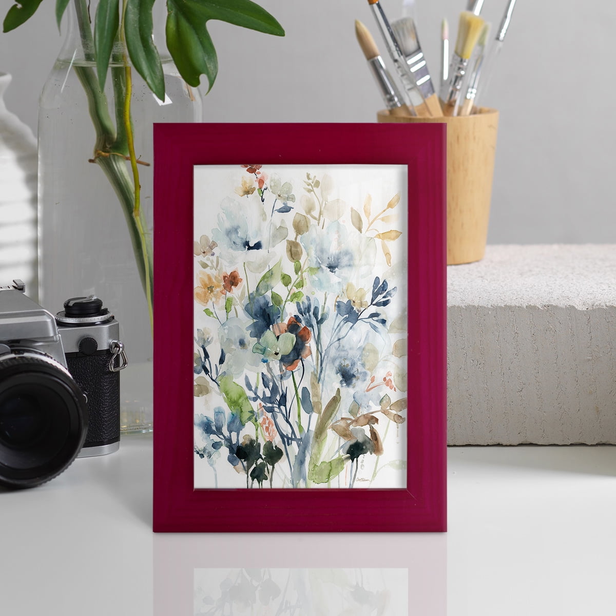 Holland Spring Mix -Framed Print w/glass-Cherry Red