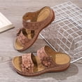thumbnail image 6 of Penkiiy Women Wedge Slippers Casual Beach Shoes Flower Open Toe Sandals Lady Outdoor Slip On Sandal Breathable Platform Shoes 40 Rose Gold, 6 of 6