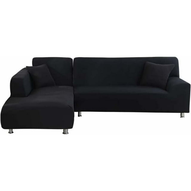 Elastic Stretchable L Shaped Sofa Cover for 2+2 Seater Sofa - Easy Installation & Machine Washable