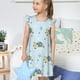 thumbnail image 4 of Fotbe Cartoon Turtle Vestido de Dormir para Niñas de 3 a 10 Años, Mangas Cortas, Estilo Princesa, Pijama Camisón con Mangas Voladas-XX-Large, 4 of 6