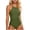 Army Green(Swimwear), variant on GUACER Women's Crew Neck Ruched One Piece Swimsuit Tummy Control Bathing Suit with Adjustable Straps Backless Pleated Swimwear