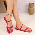 thumbnail image 6 of Summer Casual Closed Sandals Women Women's Fashionable And Casual Spring And Summer Comfortable And Versatile Elegant One-Strap Thin Strap Low-Heeled Flat Sandals Hot Pink 42, 6 of 6