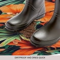 thumbnail image 3 of Burnt Orange Floral Doormat Outdoor Entrance 16"x24", Tropical Botanical Leaves Floral Absorb Moisture Dirt Door Mats, Non-Slip Rubber Backing Floor Mats Indoor, Low-Profile Front Door Rugs, 3 of 9
