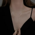 thumbnail image 2 of Mfigree Round Bead Long Tassel Necklace For Women With Low Chest And Cool Collarbone Chain, 2 of 8