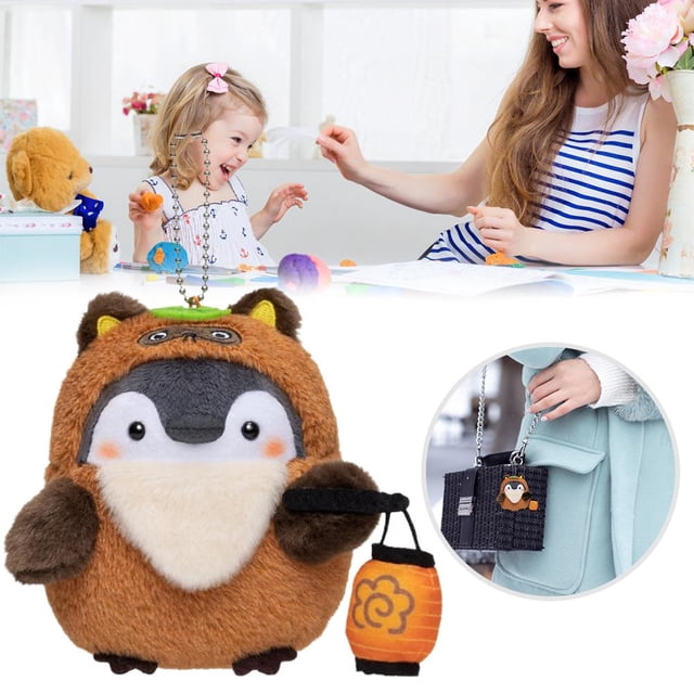 Llavero De Peluche De Animales Pequeños De 12Cm, Llavero Con Colgante De Pingüino, Bolso Portátil Encantador, Regalo De Decoración De Coche Cateissary FN007065-03