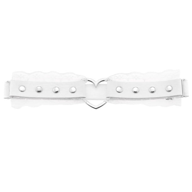 Personalidad y temperamento Sexy Hermoso Punk Encaje Cuero Muslo Anillo Forma de melocotón Forma de amor Elástico Suave Chica Liga Cinturón