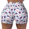 thumbnail image 2 of Haiem Ornamental Turtles No Front Seam Biker Shorts for Women Yoga Workout Gym Bike Shorts with Tummy Control Moisture-Wicking-X-Large, 2 of 9