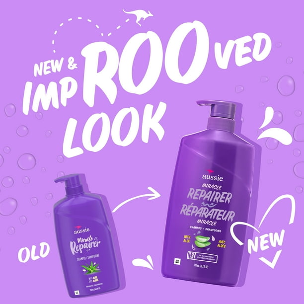 Aussie Miracle Repairer Shampoo with Aloe for All Hair Types, 26.2