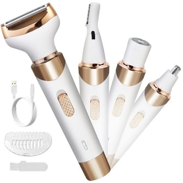 Hoey 4 in 1 Electric Razors for Women, Shaver for Women, Trimmer for Women, Lady Electric Bikini Shaver for Women Pubic Hair,Portable Rechargeable Women Face Shavers for Face, Underarm and Legs