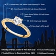 thumbnail image 3 of Gem Stone King 18K Yellow Gold Plated Silver White Lab Grown Diamond Engagement Wedding Anniversary Ring for Women (0.59 Cttw, Round 5MM, Available in Size 5, 6, 7, 8, 9), 3 of 7