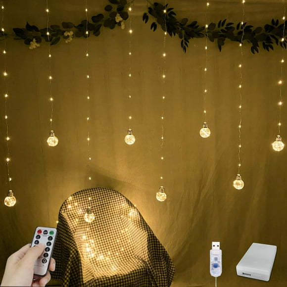 Luces de cortina YOLIGHT Wishing Ball 200 LED, color blanco cálido