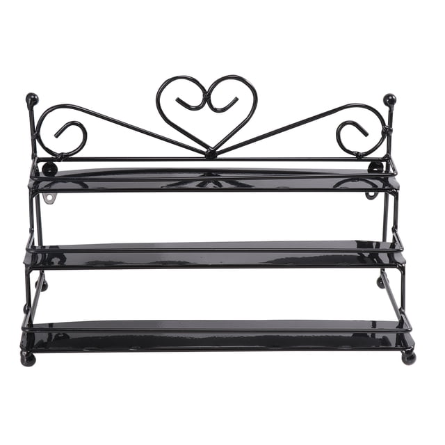MasteelfCA Metal Nail Polish Organizer Holder Table Nail Posh Dispaly Organizing Rack (Black)