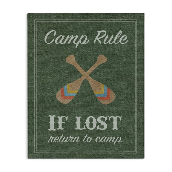 Stupell Industries Coastal Camp Rule Oars Green Canvas Art, 24 x 30, by Lil' Rue