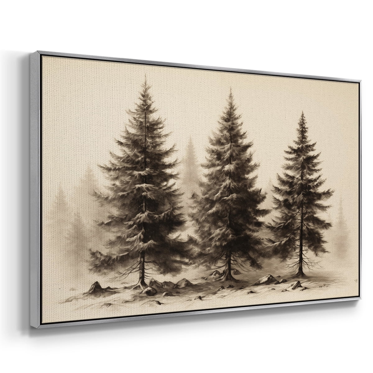 Vintage Landscape-CLXX By Wexford Home Framed in Silver Wood Gallery Wrapped Canvas 17 in. x 25 in.