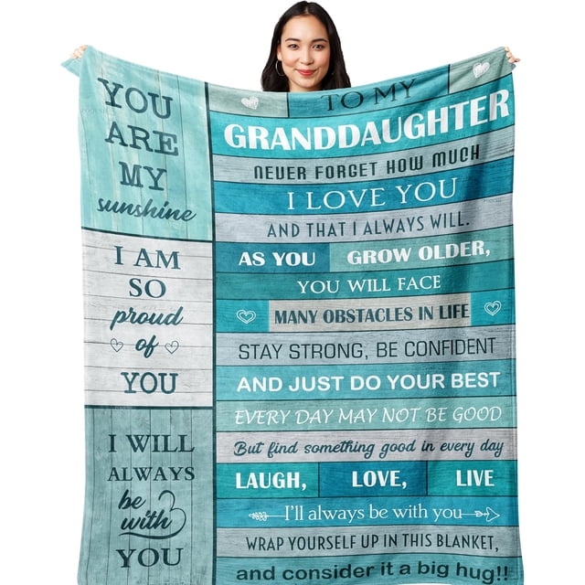 LHSHID Granddaughter Gifts for Christmas Birthday Graduation Wedding Valentine Christmas Blanket 60"x80"