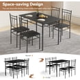 thumbnail image 6 of Dining Table Set for 4, 5-Piece Kitchen Table and Chairs, Rectangular Dining Room Table Set with 4 Chairs, Space-Saving Kitchen Table Set for Small Space,Dinette,Apartment,Black, 6 of 18