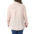 thumbnail image 3 of Agnes Orinda Women's Plus Size Waffle Knit Shirt Jacket Casual Long Sleeve Button Down Blouses 3X Light Pink, 3 of 5