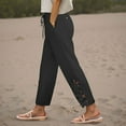 thumbnail image 2 of vigerkar 2025 Summer Women Casual Lightweight Drawstring Elastic Waist Pants with Pockets Black, XL, 2 of 7